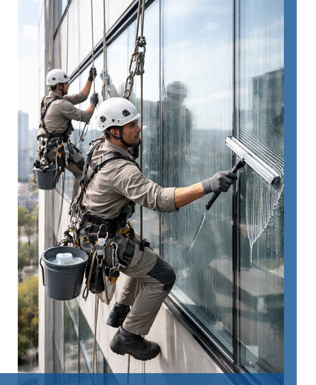 Мойка окон альпинистами в Соликамске от 4637 р. | ВЫСОТНИК-Слк