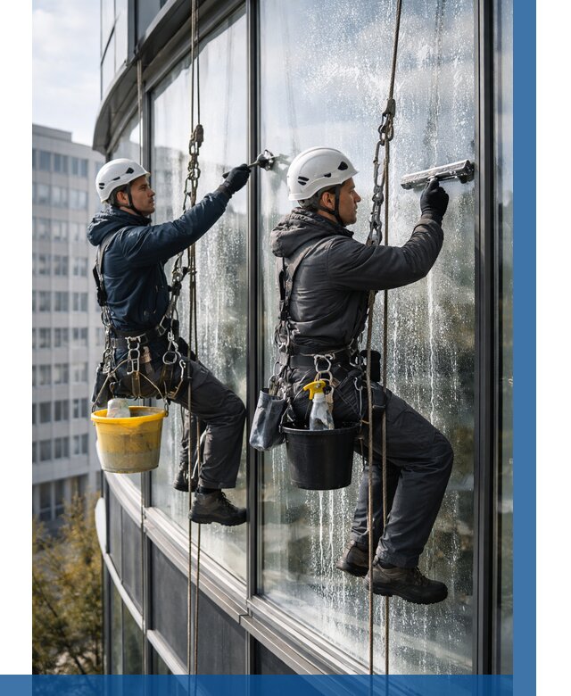 Мойка панорамных окон в Соликамске от 361 р. заказать у ВЫСОТНИК-Слк