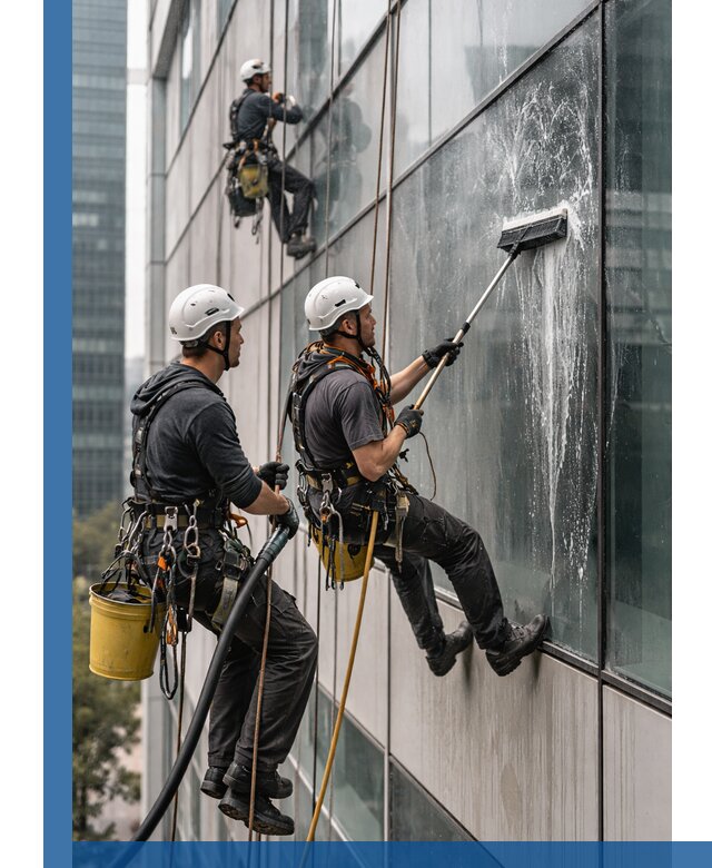 Профессиональная высотная мойка фасадов зданий в Соликамске