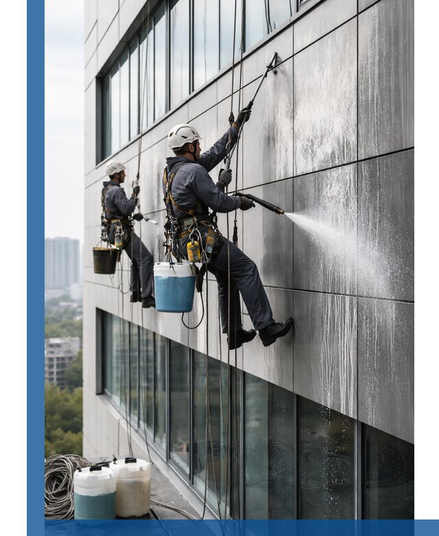 Профессиональная мойка вентилируемых фасадов в Соликамске