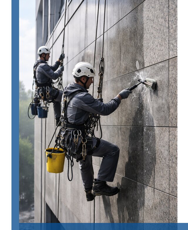 Профессиональная мойка фасада из керамогранита в Соликамске