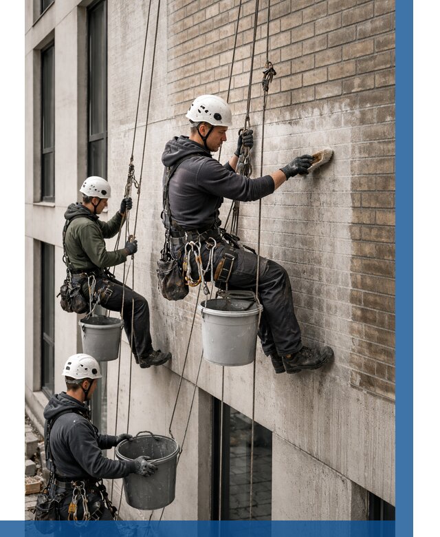 Удаление высолов с фасада в Соликамске от 258 р. | ВЫСОТНИК-Слк