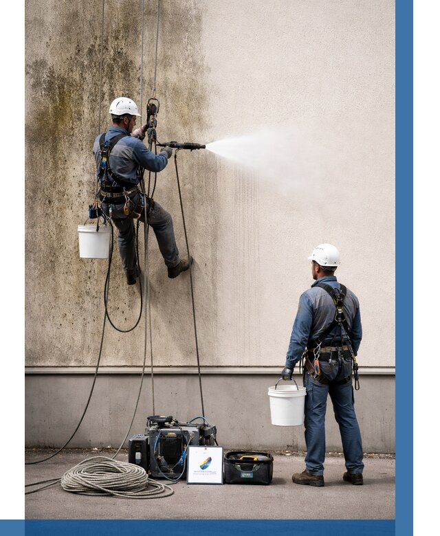 Очистка фасада от плесени в Соликамске от 309 р. | ВЫСОТНИК-Слк