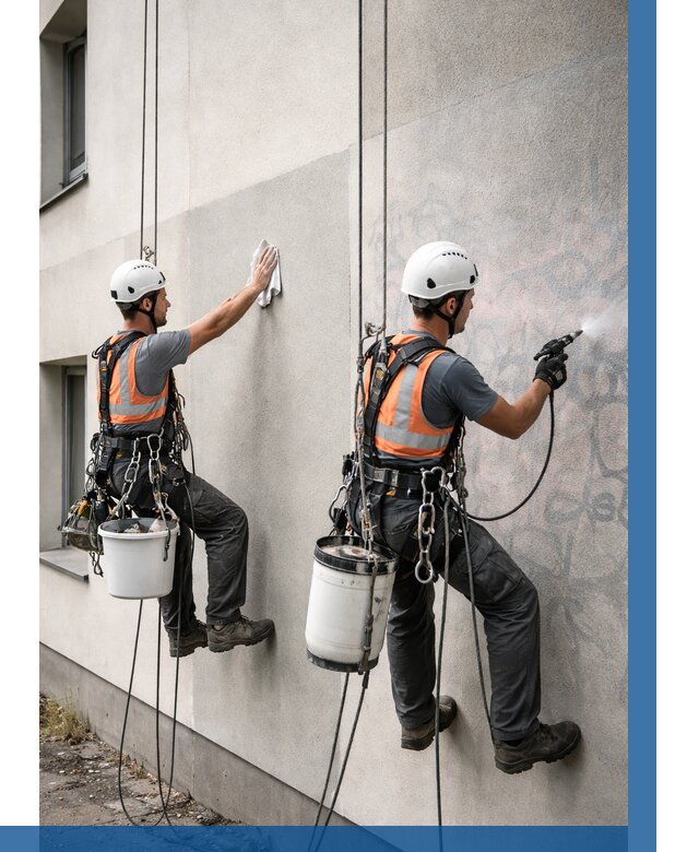 Антиграффити покрытие фасада в Соликамске от 618 р. | ВЫСОТНИК-Слк