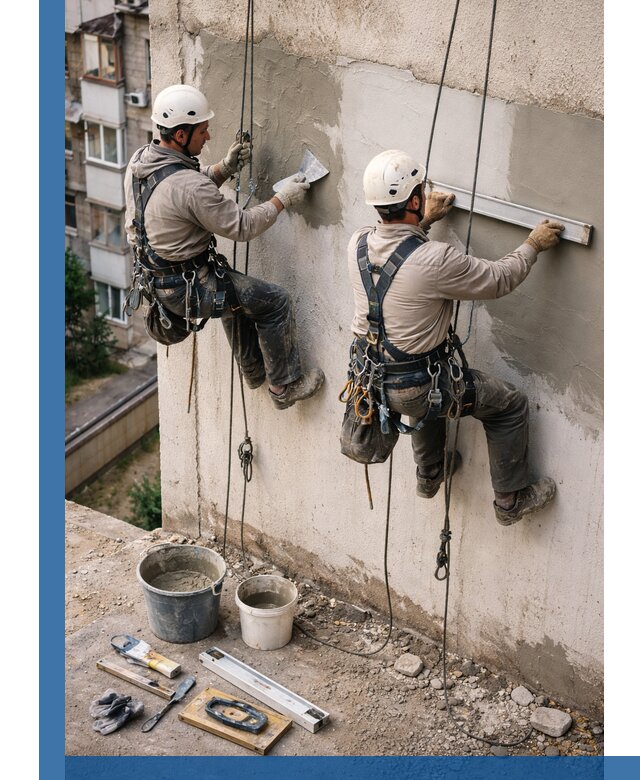 Комплексный ремонт штукатурного фасада с гарантией в Соликамске