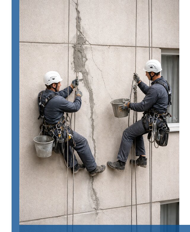 Заделка трещин на фасаде в Соликамске с гарантийным ремонтом