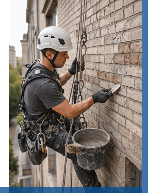 Ремонт кирпичной кладки фасада в Соликамске от 1855 р. | ВЫСОТНИК-Слк