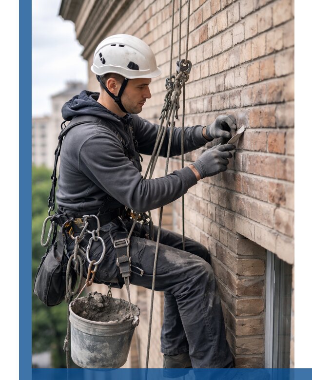 Качественный ремонт кирпичной кладки фасада в Соликамске с гарантией