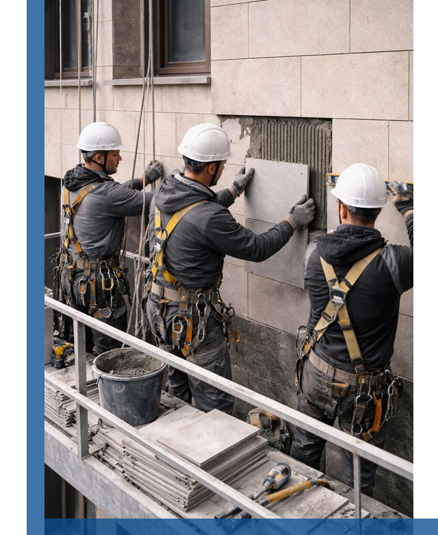 Ремонт облицовки фасада плиткой в Соликамске с гарантией