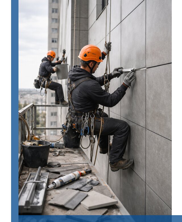 Профессиональный ремонт фасада из керамогранита в Соликамске
