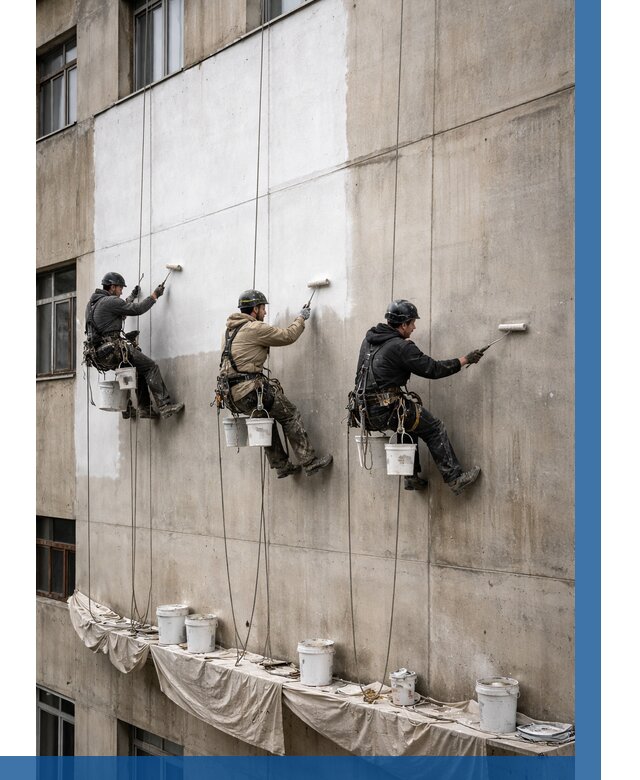 Покраска бетонного фасада в Соликамске от 361 р за м2 | ВЫСОТНИК-Слк