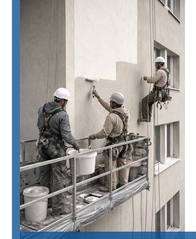 Покраска оштукатуренного фасада в Соликамске под ключ с гарантией