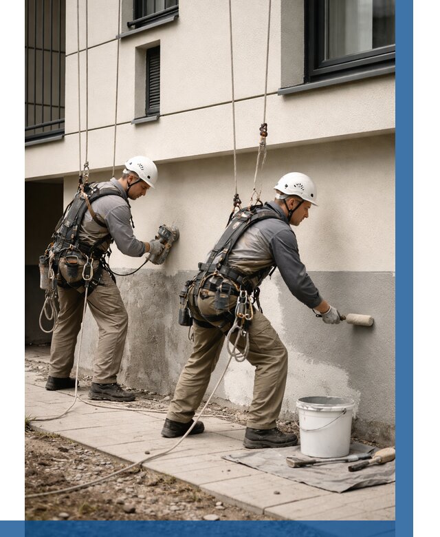 Окраска цоколя здания в Соликамске от 464 р. под ключ | ВЫСОТНИК-Слк