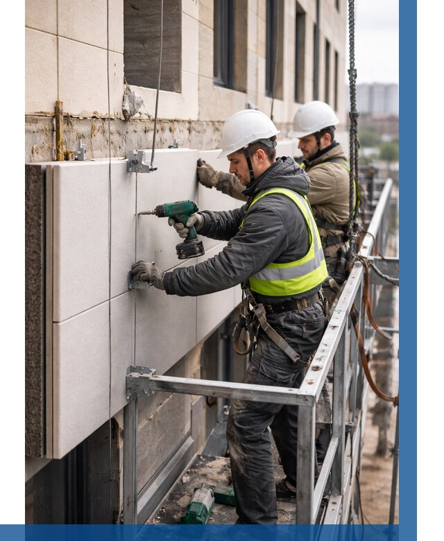 Монтаж фасадных термопанелей в Соликамске от 1546 р. | ВЫСОТНИК-Слк