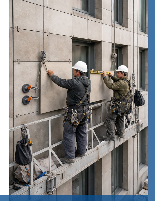 Монтаж керамогранита на фасад в Соликамске от 2576 р. | ВЫСОТНИК-Слк