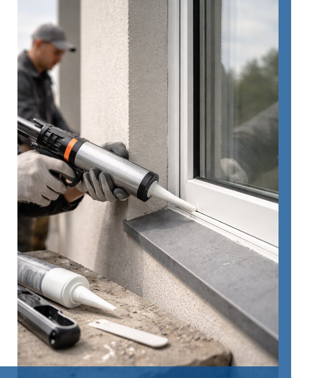 Герметизация монтажных швов окон в Соликамске от 670 р. | ВЫСОТНИК-Слк