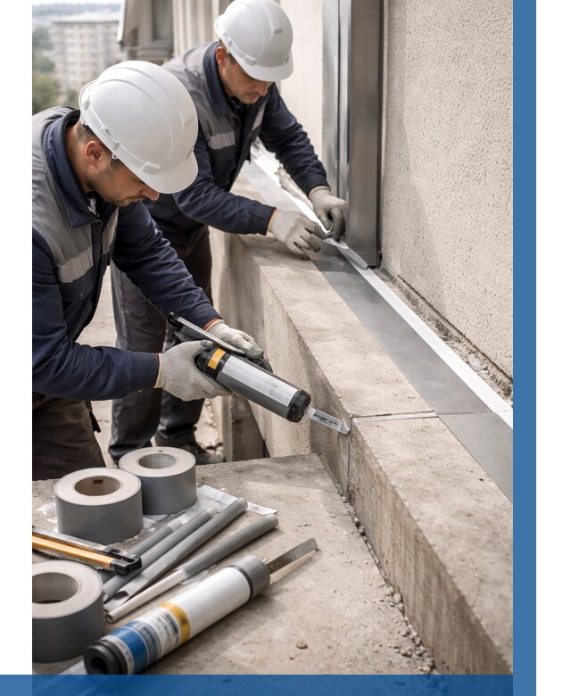 Герметизация примыкания балкона в Соликамске от 4637 р. | ВЫСОТНИК-Слк