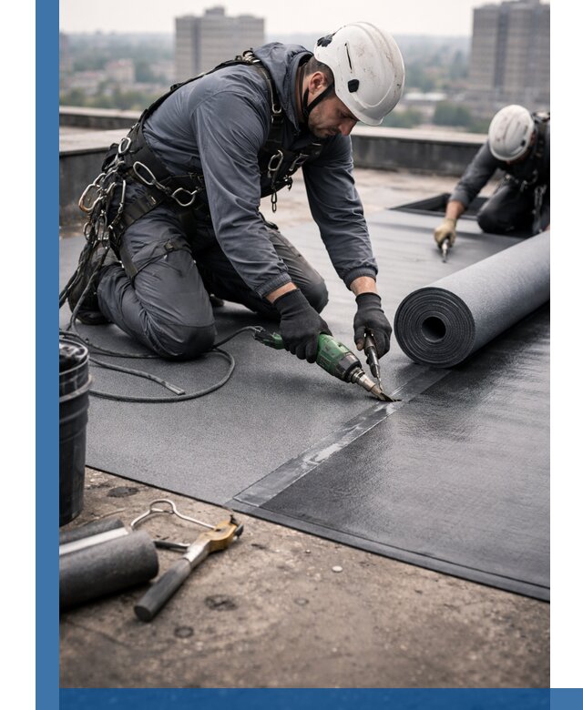 Ремонт мягкой кровли в Соликамске с выездом промальпинистов