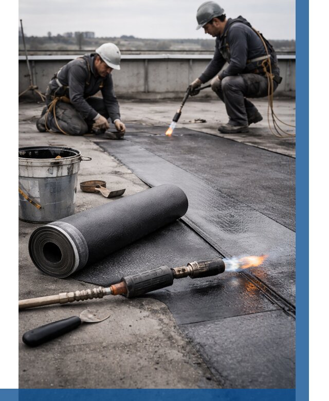 Ремонт рулонной кровли в Соликамске от 670 р. | ВЫСОТНИК-Слк