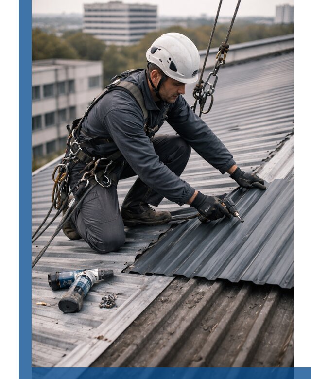 Ремонт профнастила на кровле в Соликамске, работы под ключ