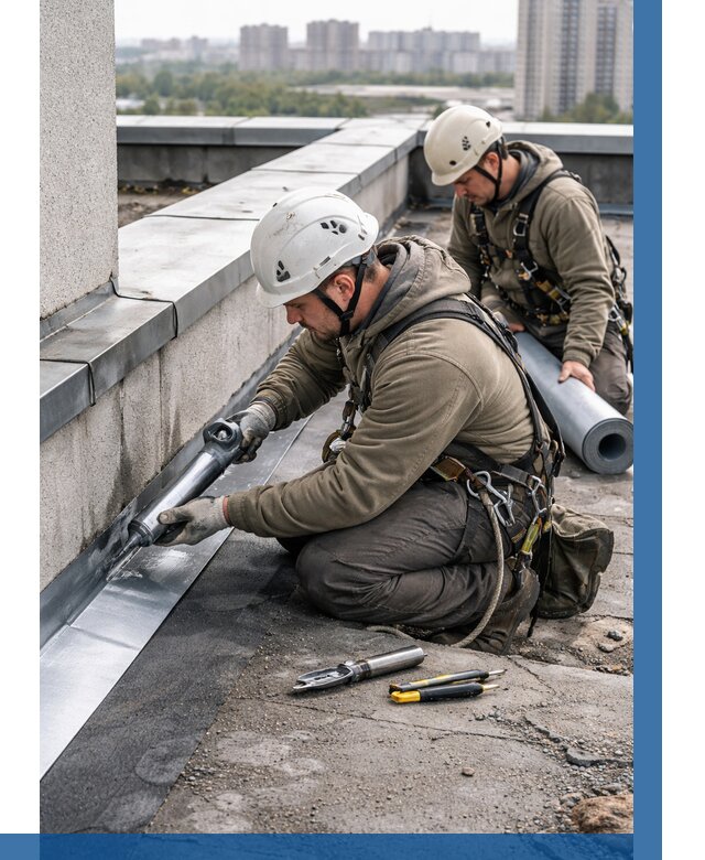 Ремонт кровельных примыканий в Соликамске от 1237 р. | ВЫСОТНИК-Слк