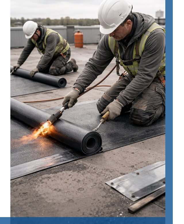 Монтаж наплавляемой кровли в Соликамске от 876 р. — ВЫСОТНИК-Слк