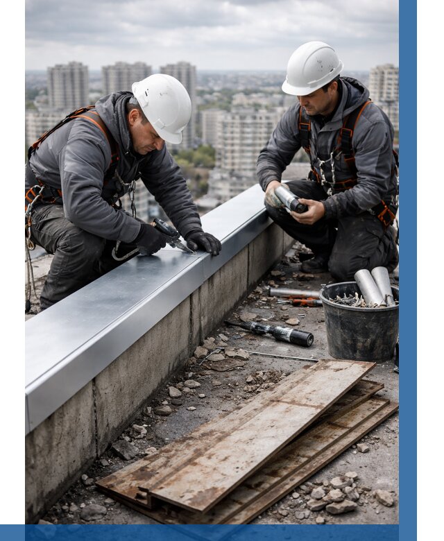 Замена парапетных крышек под ключ в Соликамске от 1237 р. | ВЫСОТНИК-Слк