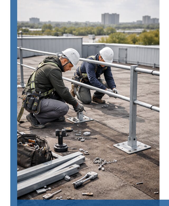 Монтаж кровельного ограждения в Соликамске под ключ с гарантией