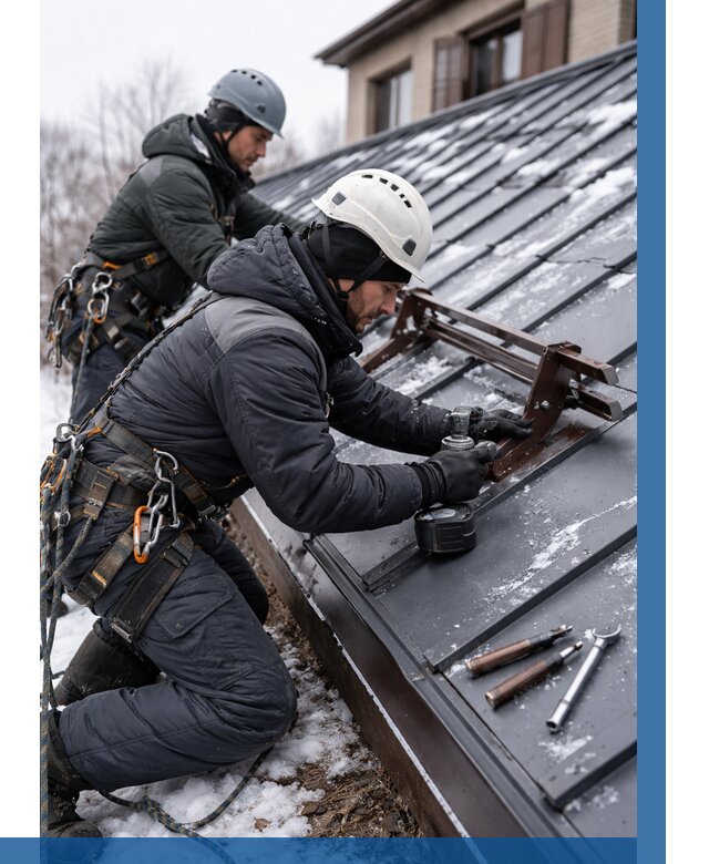 Монтаж снегозадержателей в Соликамске от 464 р. | ВЫСОТНИК-Слк