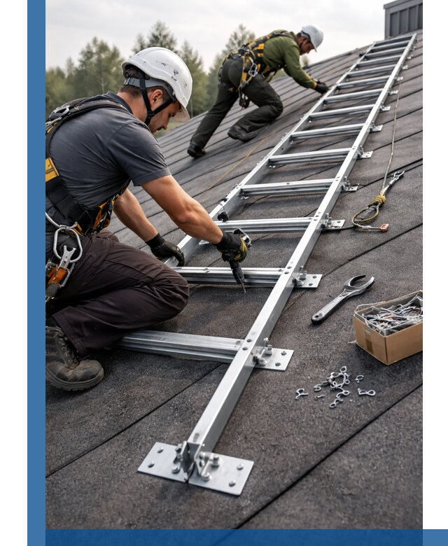 Профессиональный монтаж кровельной лестницы в Соликамске под ключ