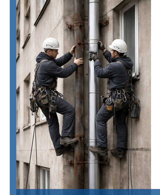 Замена водосточных труб в Соликамске: монтаж и демонтаж под ключ