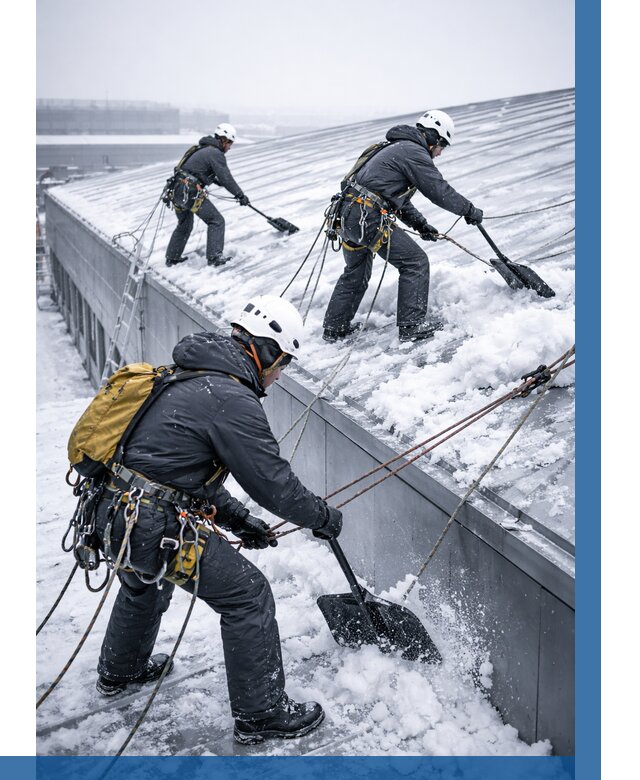 Очистка навесов от снега в Соликамске от 4637 р. | ВЫСОТНИК-Слк