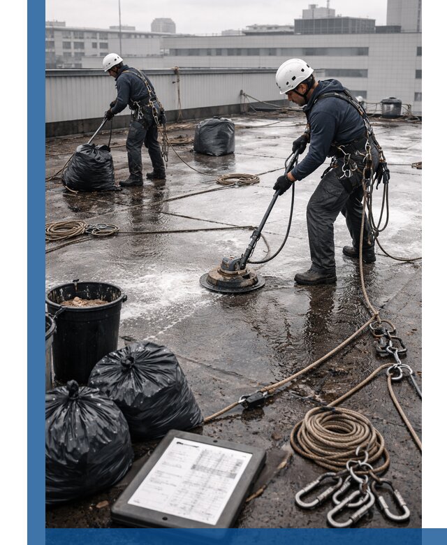 Плановая очистка кровли по графику в Соликамске для безопасности