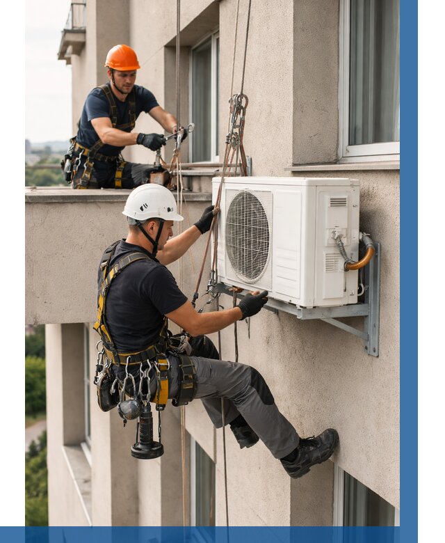 Монтаж внешнего блока кондиционера в Соликамске от 6698 р. | ВЫСОТНИК-Слк