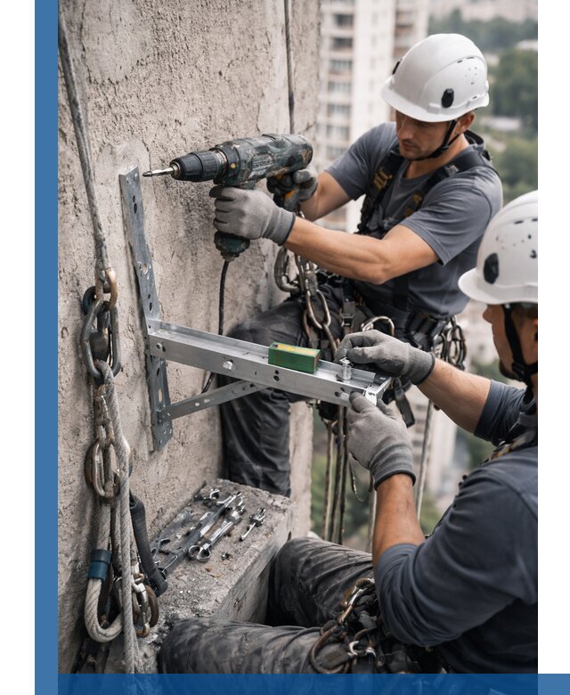 Установка кронштейнов кондиционера и крепежа в Соликамске