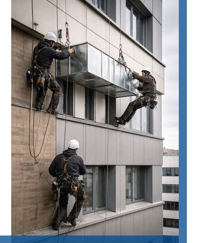 Монтаж воздуховодов на фасаде в Соликамске от 1546 р. | ВЫСОТНИК-Слк