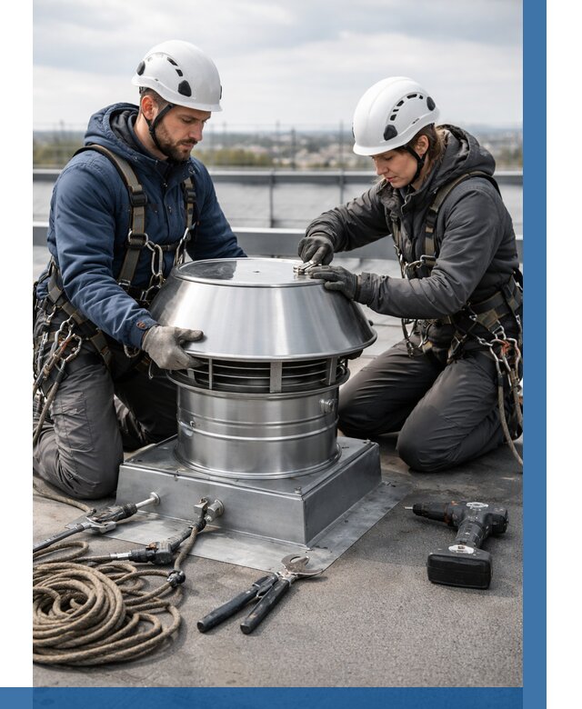 Установка дефлекторов на кровле в Соликамске от 4637 р. | ВЫСОТНИК-Слк