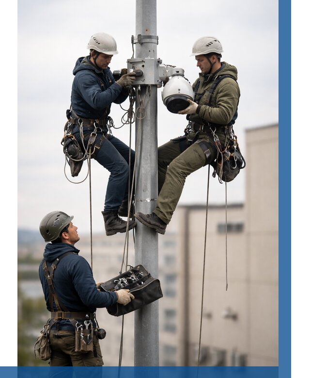 Установка видеокамер на мачте в Соликамске от 8759 р. | ВЫСОТНИК-Слк