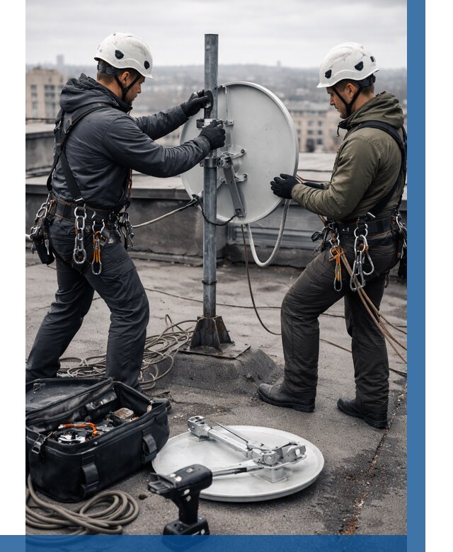 Демонтаж антенн на крыше в Соликамске от 4637 р. | ВЫСОТНИК-Слк