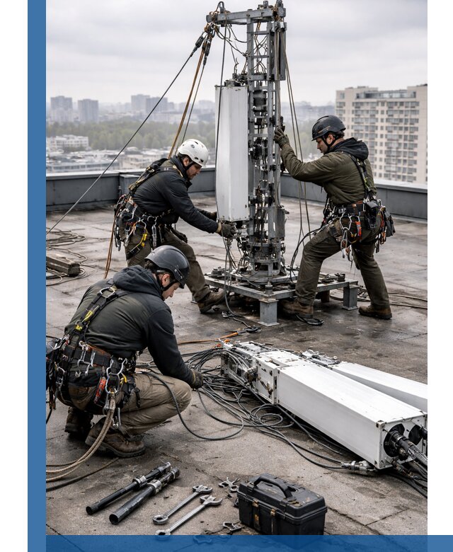 Демонтаж антенн на крыше зданий в Соликамске с гарантией