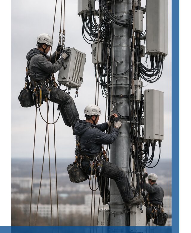 Монтаж оборудования связи на мачте в Соликамске от 7729 р. | ВЫСОТНИК-Слк