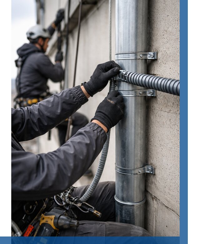 Монтаж гофры для кабеля в Соликамске от 309 р. | ВЫСОТНИК-Слк