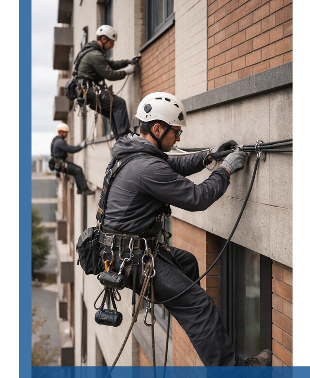 Крепление кабеля на фасаде монтаж и крепеж в Соликамске