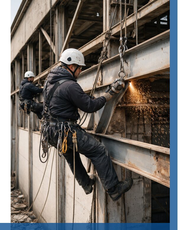 Демонтаж металлоконструкций на высоте в Соликамске от 6698р. |ВЫСОТНИК-Слк