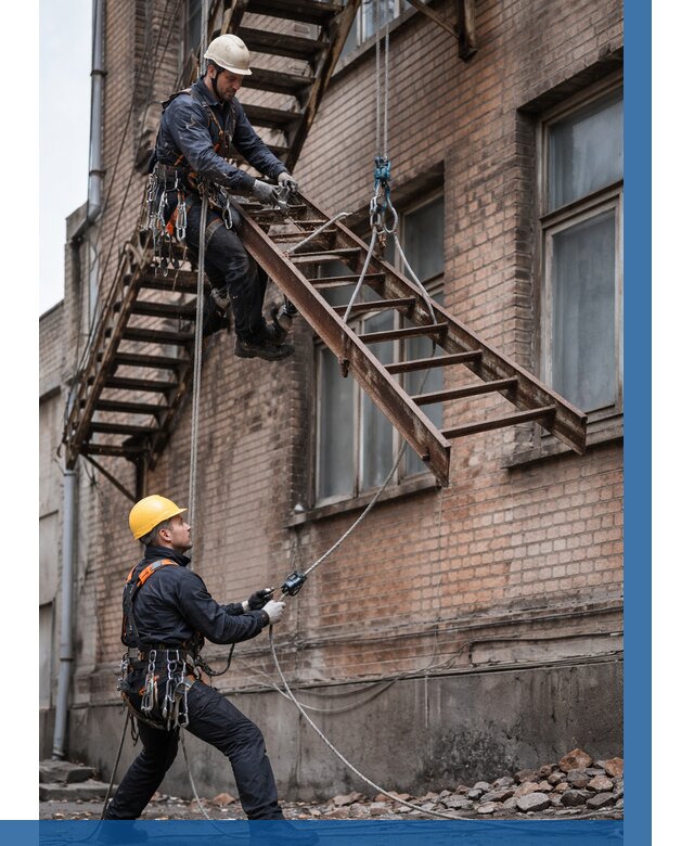 Демонтаж пожарной лестницы в Соликамске от 12366 р. | ВЫСОТНИК-Слк