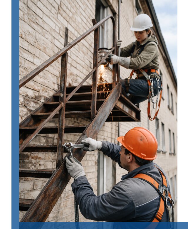 Ремонт и восстановление пожарных лестниц с выездом в Соликамске