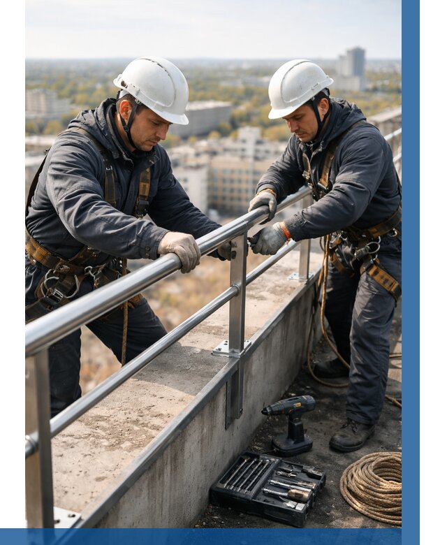 Монтаж перил на высоте в Соликамске от 2576 р. | ВЫСОТНИК-Слк