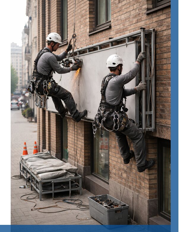 Демонтаж рекламной вывески в Соликамске от 6698 р. | ВЫСОТНИК-Слк