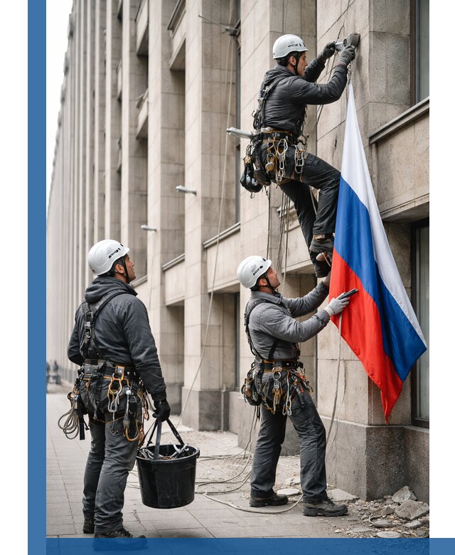 Профессиональная установка флагов на фасаде в Соликамске