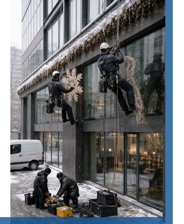 Демонтаж новогоднего оформления в Соликамске от 5668 р. | ВЫСОТНИК-Слк